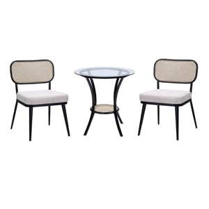 ACME Frydel 3-Piece Wooden Tapered Leg Table and Chairs Set in Black