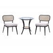 ACME Frydel 3-Piece Wooden Tapered Leg Table and Chairs Set in Black