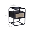 ACME Colson 1-drawer Metal Frame Accent Table with Glass Top in Black