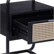 ACME Colson 1-drawer Metal Frame Accent Table with Glass Top in Black