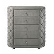 ACME Perine 5-drawer Velvet Upholstered Tufted Chest in Gray