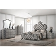 ACME Perine 5-drawer Velvet Upholstered Tufted Chest in Gray