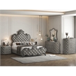 ACME Perine 5-drawer Velvet Upholstered Tufted Chest in Gray