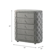 ACME Perine 5-drawer Velvet Upholstered Tufted Chest in Gray