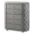 ACME Perine 5-drawer Velvet Upholstered Tufted Chest in Gray