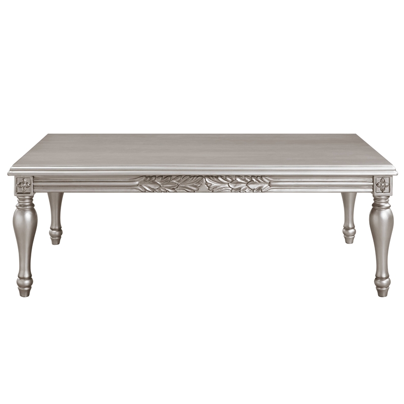 ACME Pelumi Rectangular Wood Coffee Table in Silver Platinum