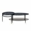 ACME Silas 2-piece Nesting Coffee Table in Black Faux Marble