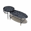 ACME Silas 2-piece Nesting Coffee Table in Black Faux Marble
