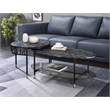 ACME Silas 2-piece Nesting Coffee Table in Black Faux Marble