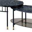 ACME Silas 2-piece Nesting Coffee Table in Black Faux Marble