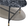 ACME Silas 2-piece Nesting Coffee Table in Black Faux Marble