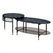 ACME Silas 2-piece Nesting Coffee Table in Black Faux Marble