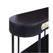 ACME Colson Oval Wood Top Sofa Table with Bottom Shelf in Black