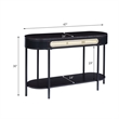 ACME Colson Oval Wood Top Sofa Table with Bottom Shelf in Black