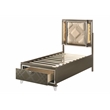 ACME Skylar Faux Leather Full Storage Bed with LED in Dark Brown Champagne