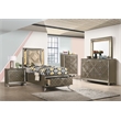 ACME Skylar Faux Leather Full Storage Bed with LED in Dark Brown Champagne