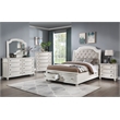 ACME Jaqueline Wooden Frame Mirror in Light Gray and Antique White