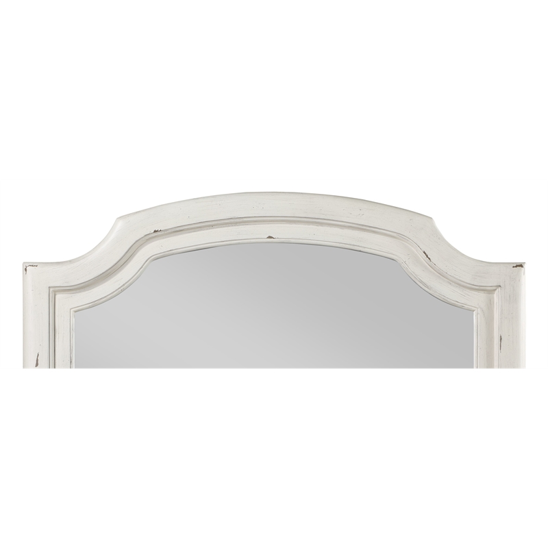 ACME Jaqueline Wooden Frame Mirror in Light Gray and Antique White