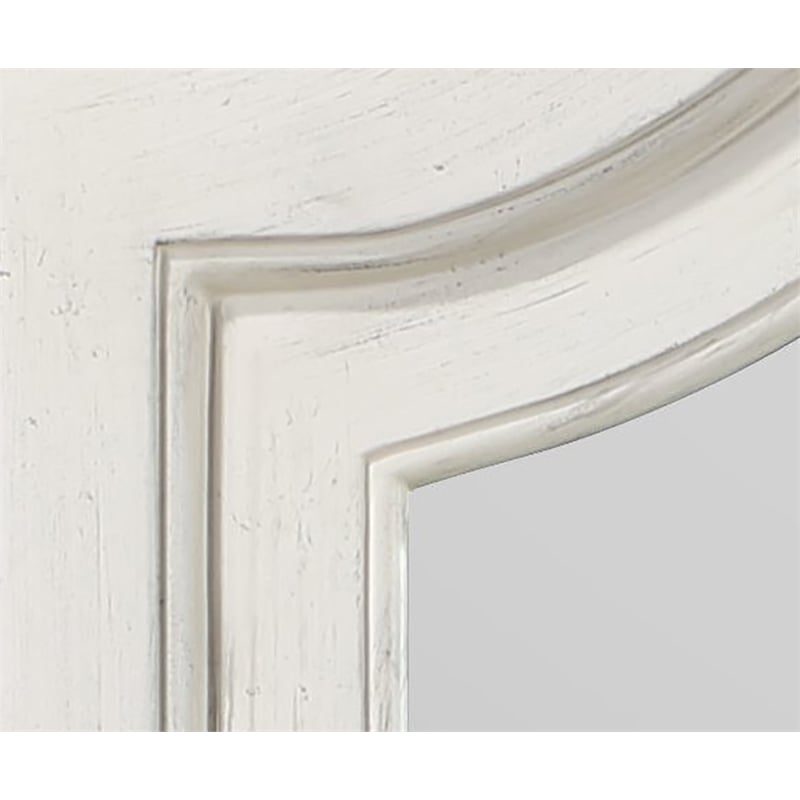ACME Jaqueline Wooden Frame Mirror in Light Gray and Antique White
