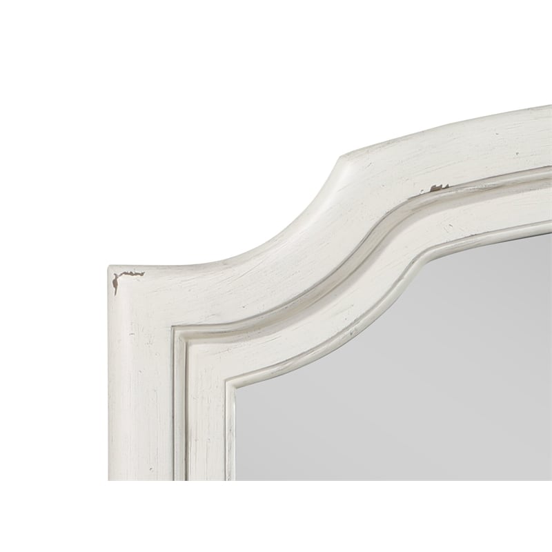 ACME Jaqueline Wooden Frame Mirror in Light Gray and Antique White