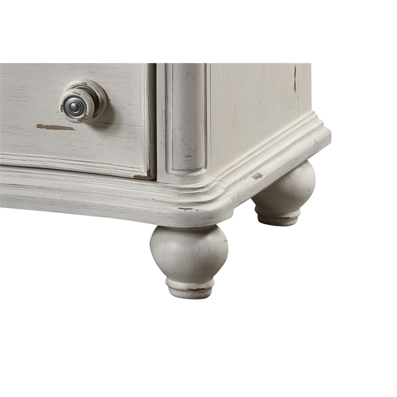 ACME Jaqueline 8-Drawer Wooden Dresser in Light Gray and Antique White