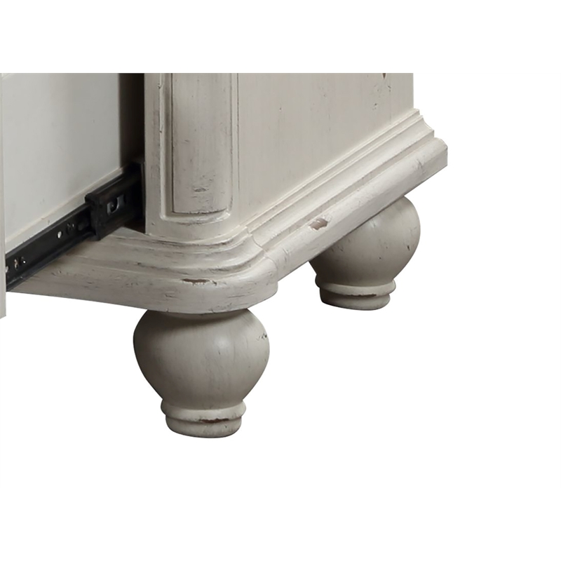 ACME Jaqueline 8-Drawer Wooden Dresser in Light Gray and Antique White