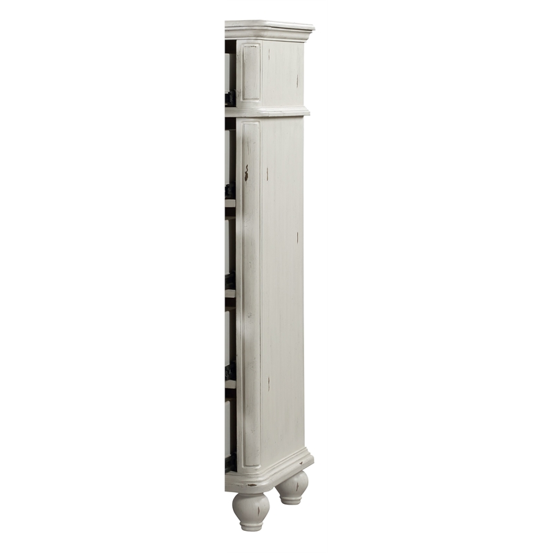 ACME Jaqueline 5-Drawer Wooden Chest in Light Gray and Antique White