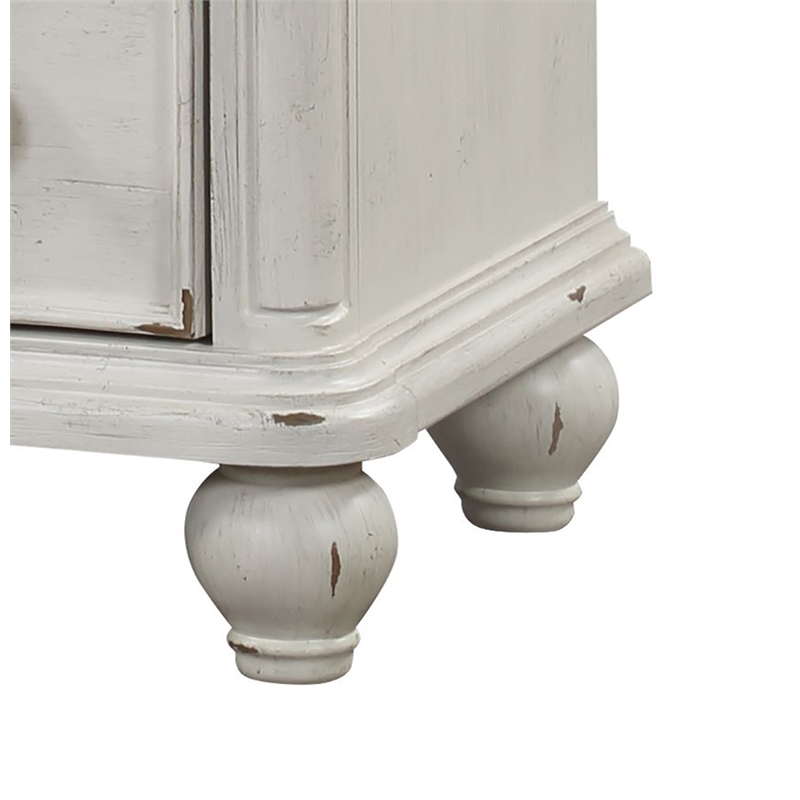 ACME Jaqueline 5-Drawer Wooden Chest in Light Gray and Antique White