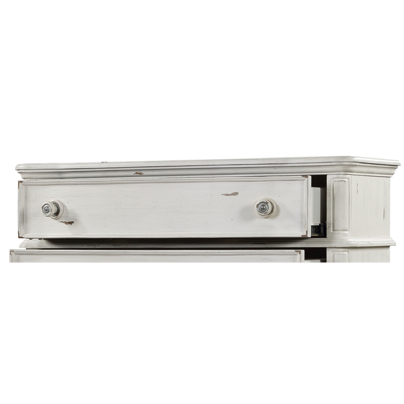ACME Jaqueline 5-Drawer Wooden Chest in Light Gray and Antique White