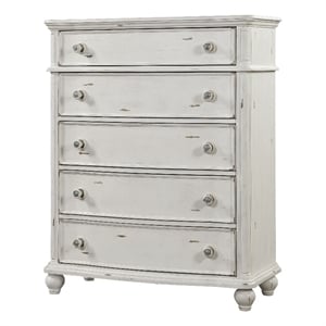 ACME Jaqueline 5-Drawer Wooden Chest in Light Gray and Antique White