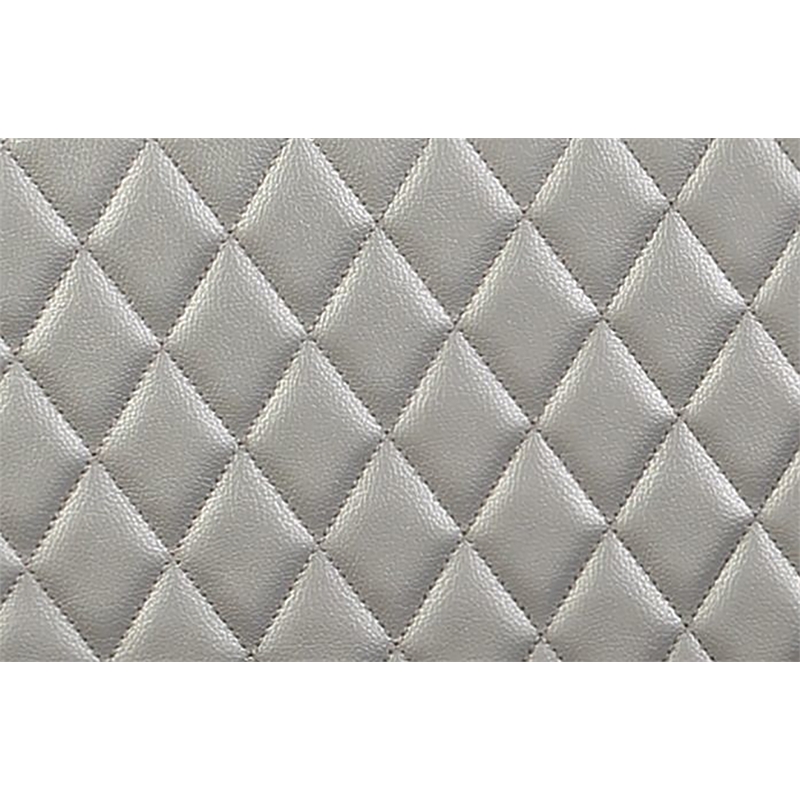 ACME Nicola 5 Drawers Wooden and Faux Leather Chest in Silver and Black
