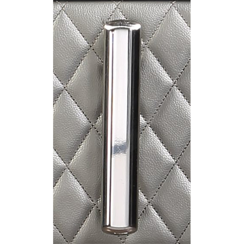 ACME Nicola 5 Drawers Wooden and Faux Leather Chest in Silver and Black