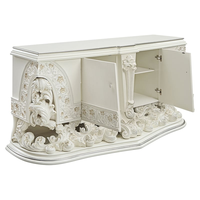 ACME Adara Wooden Storage Server with 2 Doors in Antique White