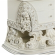 ACME Adara 2 Drawers Wooden Nightstand with Floral Motifs in Antique White