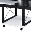 ACME Megara Storage Rectangular Music Desk with Metal Frame in White and Black