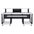 ACME Megara Storage Rectangular Music Desk with Metal Frame in White and Black