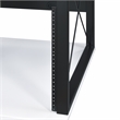 ACME Megara Storage Rectangular Music Desk with Metal Frame in White and Black