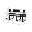 ACME Megara Storage Rectangular Music Desk with Metal Frame in White and Black