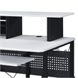 ACME Megara Storage Rectangular Music Desk with Metal Frame in White and Black