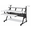 ACME Willow Rectangular Wooden and Metal Frame Music Desk in White and Black