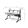 ACME Willow Rectangular Wooden and Metal Frame Music Desk in White and Black