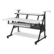 ACME Willow Rectangular Wooden and Metal Frame Music Desk in White and Black