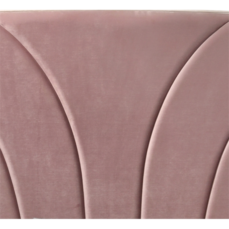 ACME Salonia Tufted Velvet Upholstery Eastern King Bed with Wood Leg in Pink