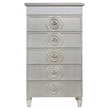 ACME Varian 5 Drawers Wooden Chest with Mirror Inlay in Silver