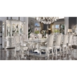ACME Vendome Wooden Double Pedestal Dining Table in Antique Pearl and White