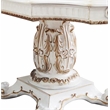 ACME Vendome Wooden Double Pedestal Dining Table in Antique Pearl and White