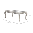 ACME Bently Mirror Top and Wooden Frame Dining Table in Beige