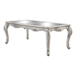 ACME Bently Mirror Top and Wooden Frame Dining Table in Beige