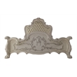 ACME Dresden Wooden Bed with Faux Leather Upholstery in Bone White