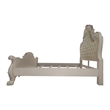 ACME Dresden Wooden Bed with Faux Leather Upholstery in Bone White